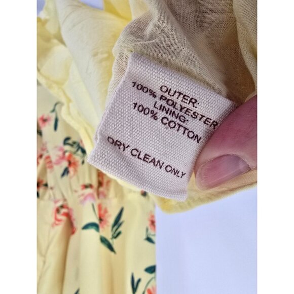 Paloma Blue Size Large Evie Dress Yellow Floral Print with Belt  MSRP $504 - Picture 6 of 6